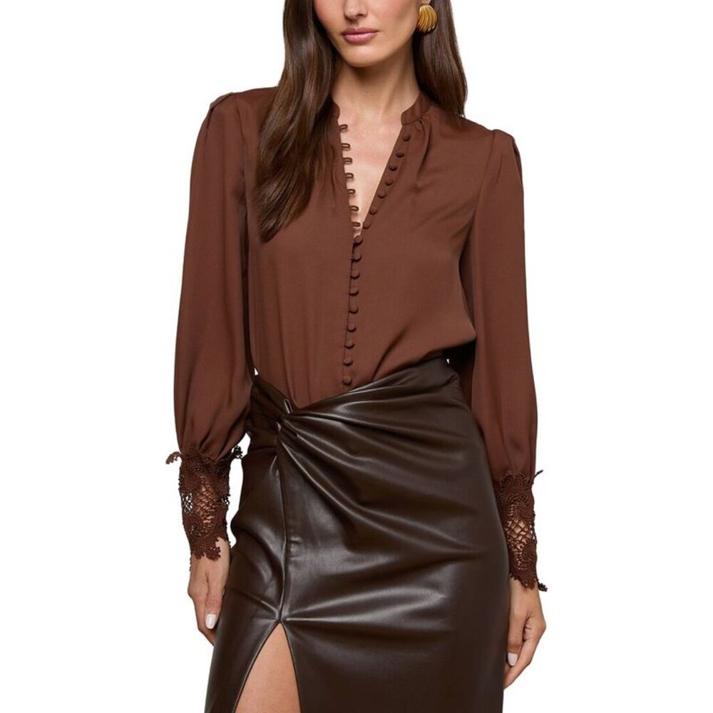 L’Agence Womens Ava Lace Cuff Blouse